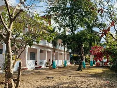 Yoga practice space at 100 Hour Yoga Teacher Training Course in Rishikesh, India – Rishikesh Yog Kendra retreat