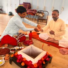 Yoga practice space at 200 Hour Yoga Teacher Training in Rishikesh, India – Atri Yoga Center retreat