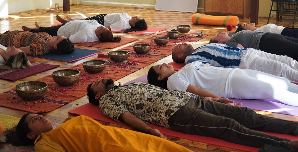 Interior view of 100 Hour Holistic Yoga Teacher Training Course in Rishikesh, India retreat location