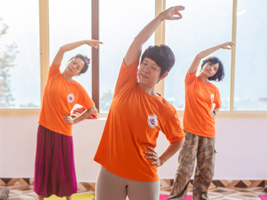 Yoga practice space at 100 Hour Kundalini Yoga Teacher Training in Rishikesh retreat