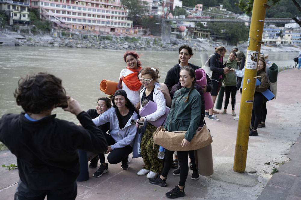 Yoga practice space at 100-Hour Vinyasa Yoga Teacher Training Course, Rishikesh, India retreat